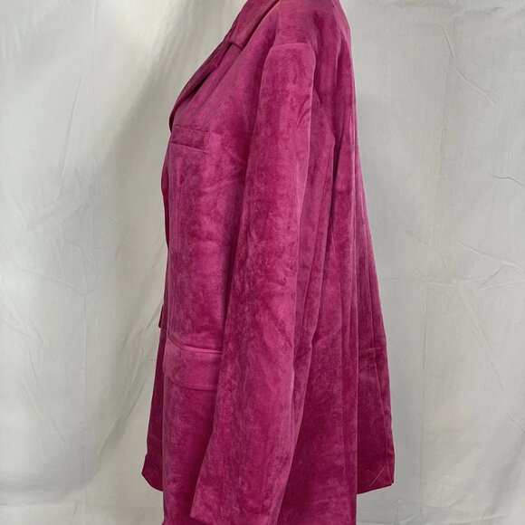 NEW ANTHROPOLOGIE X DOLAN Left Coast Faux-Suede Boyfriend Blazer – Size L – Pink - Picture 3 of 7
